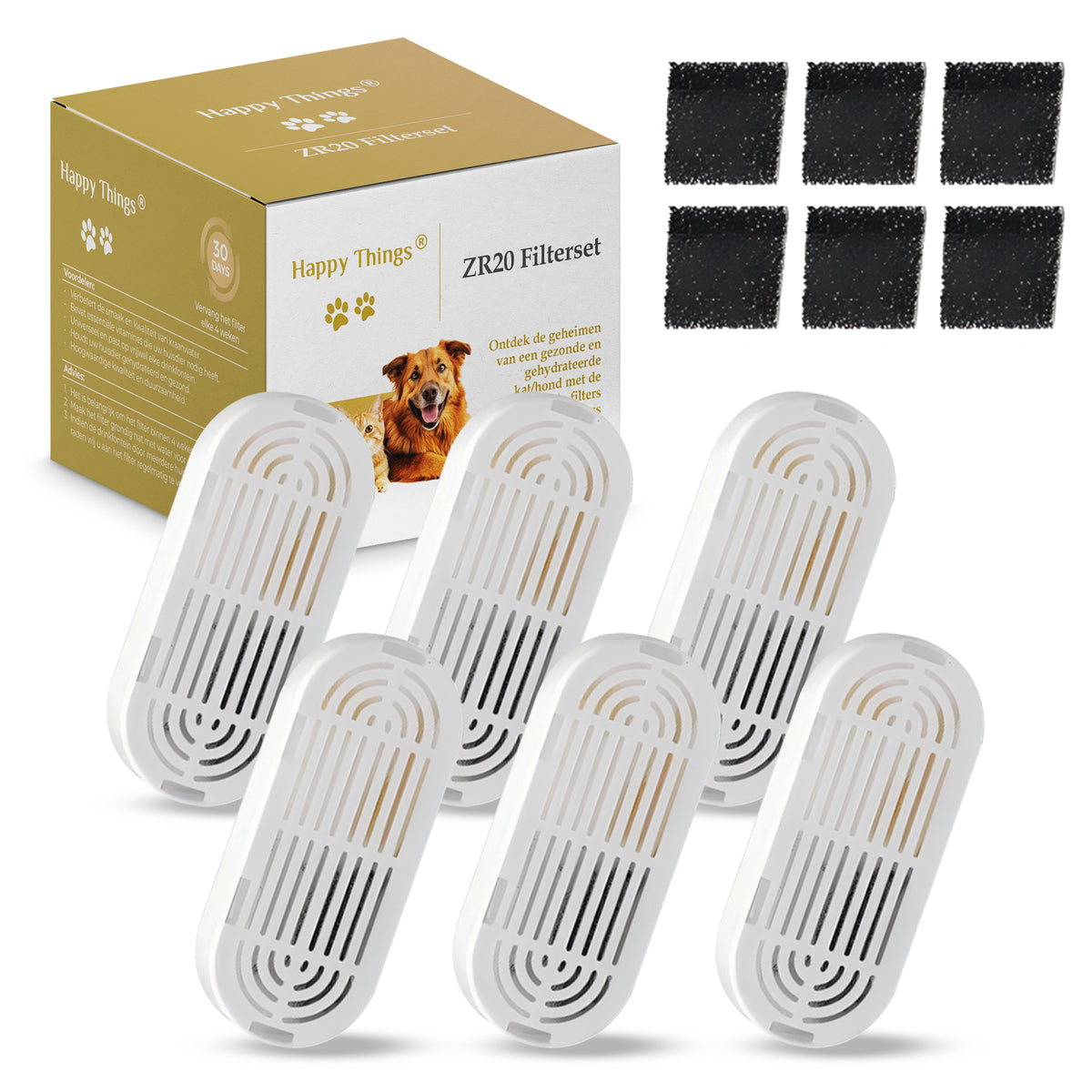 Happy Things® ZR20 Drinkfontein Filters - 6 Stuks