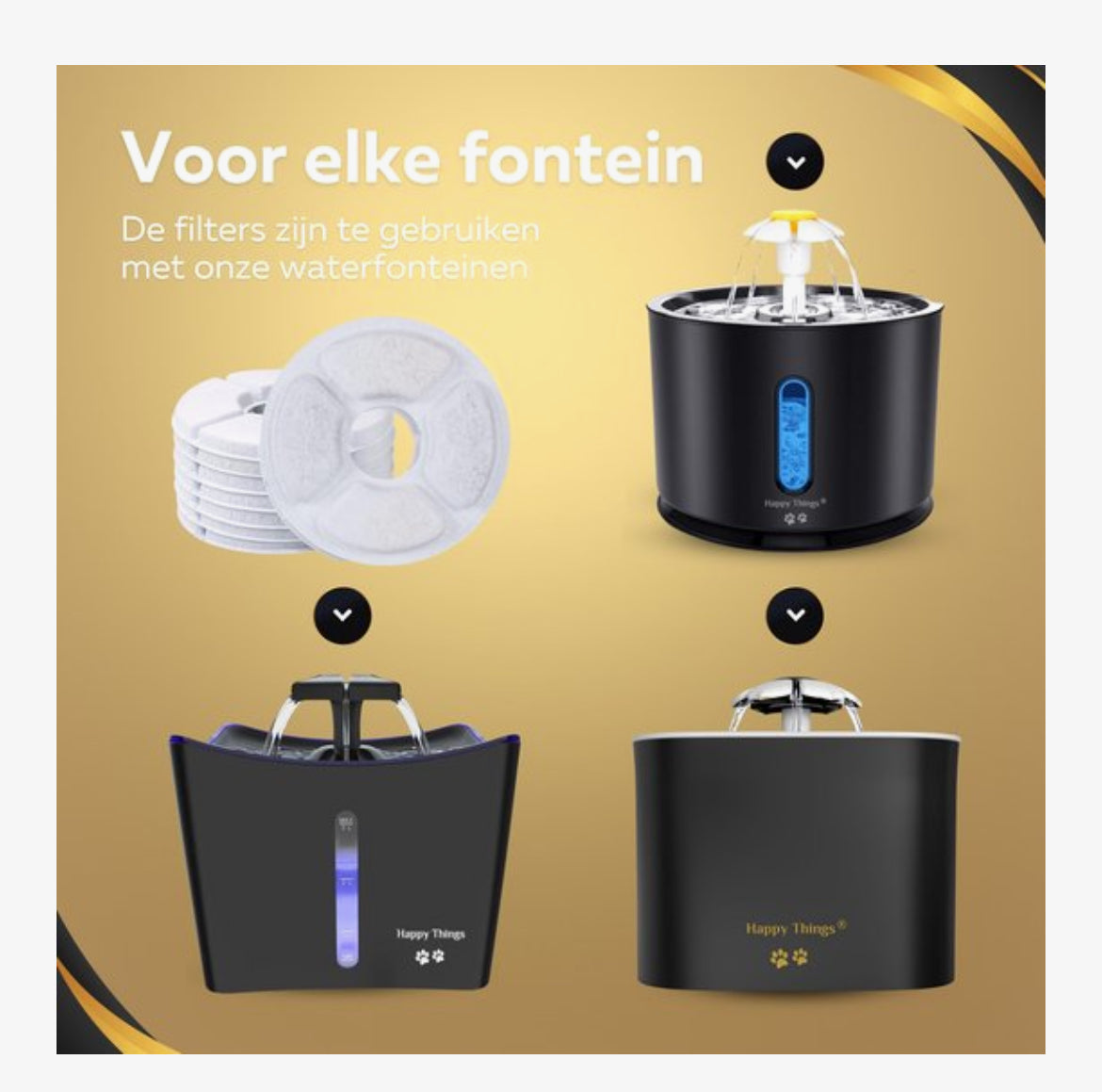 Happy Things Drinkfontein Filters voor 3L met Vitamine c - Navulling Set: 6 Stuks