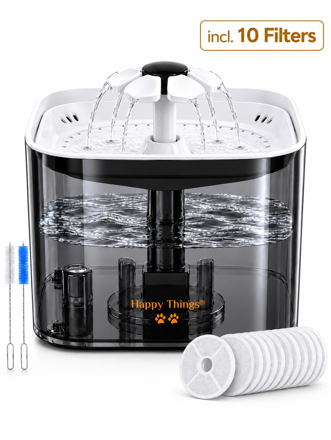 Happy Things® drinkfontein GOLD Edition - Inclusief 10 Filters